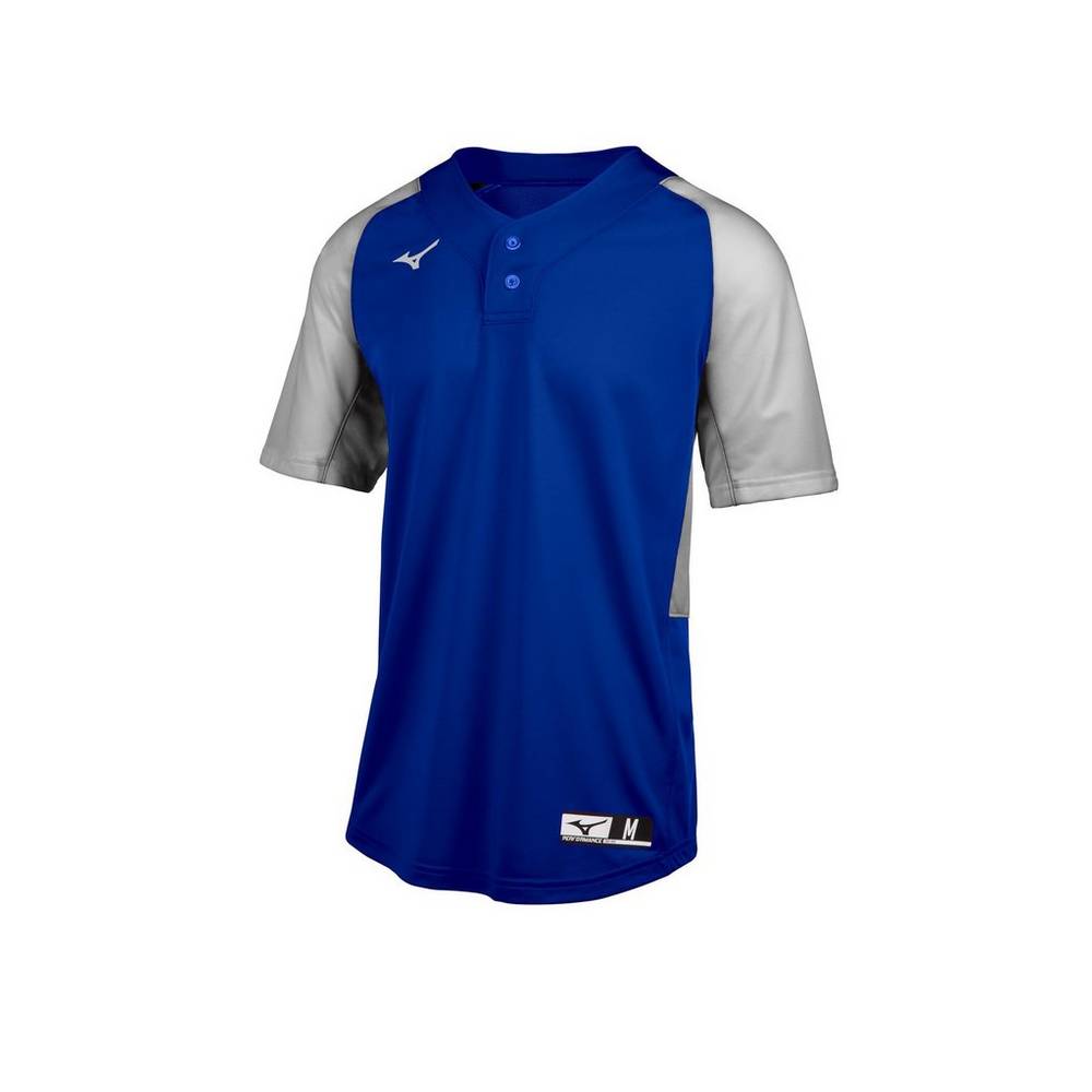 Camisas Mizuno Baseball Aerolite 2-Button - Homem - Azul Marinho/Cinzentas - ULOXW0432